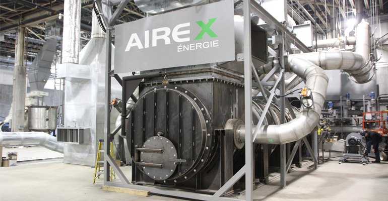 The industrial size demonstration plant, showcases Airex Energy's proprietary biomass torrefaction technology, called "CarbonFX".