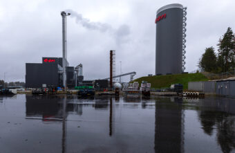 A view of the E.ON Högbytorp waste-to-energy plant
