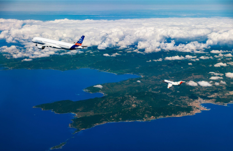 World’s first in-flight study of commercial aircraft using 100% SAF shows significant non-CO2 emission reductions