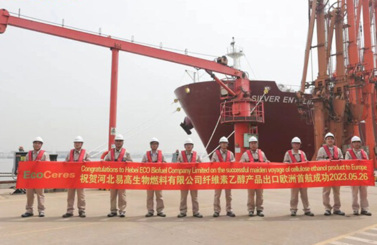 First shipment of EcoCeres cellulosic ethanol to Europe