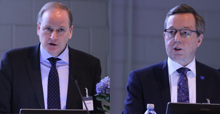 (Left) Lauri Hetemäki, Assistant Director, European Forest Institute (EFI) and Mika Lintilä, Minister of Economic Affairs of Finland.