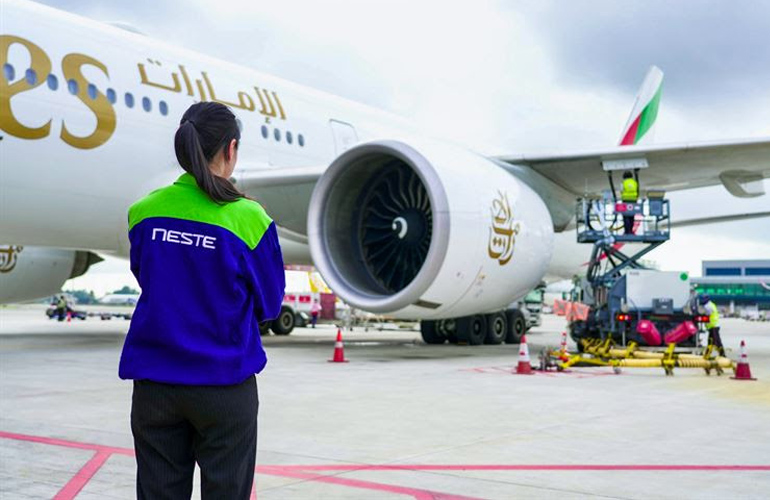 Emirates powers flights from Singapore with Neste’s SAF