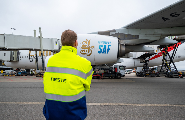 Neste supplying SAF to Emirates for flights from Amsterdam