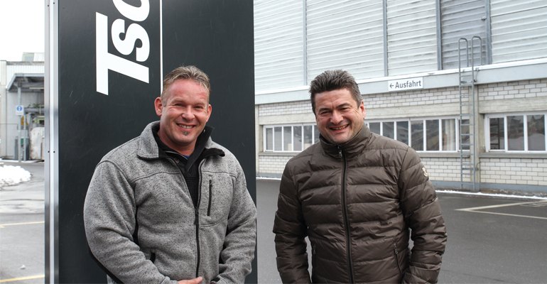 Persistence and a willingness to try something new has paid off for Stefan Zimmermann (left), Pellet Plant Manager at Tschopp Holzindustrer and Rüdiger Heller, CEO, Bathan.