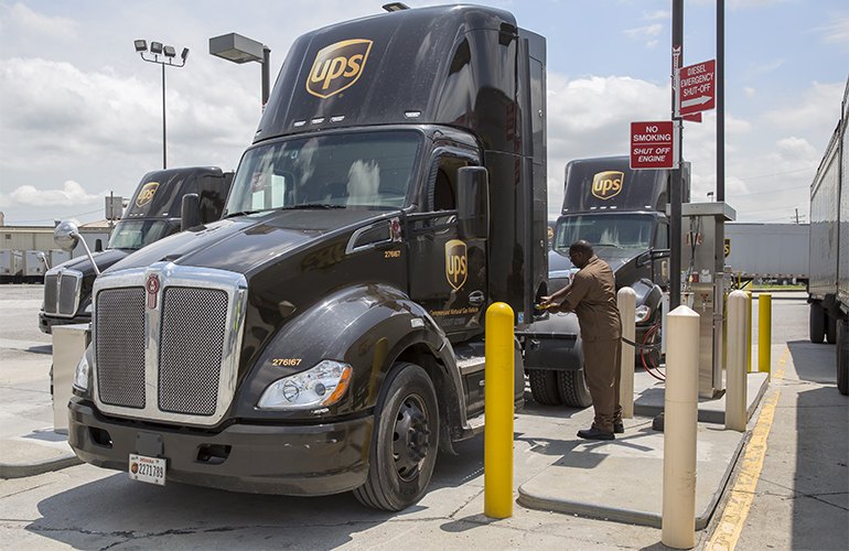 An UPS CNG refuelling station (photo courtesy UPS).