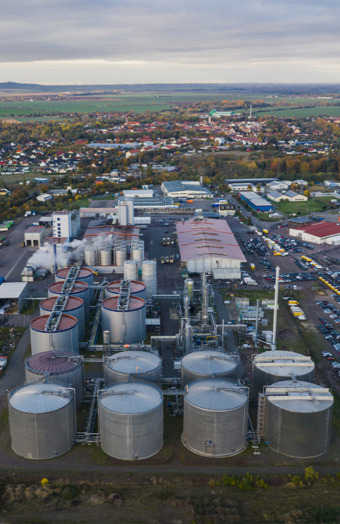 Aerial view of the VERBIO Zörbig ethanol biorefinery